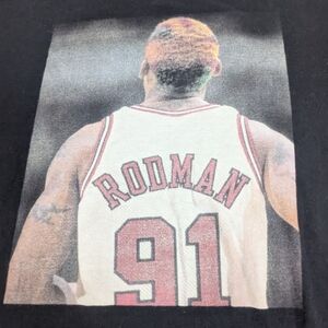 Mitchell & Ness Dennis Rodman #91 NBAt Chicago Bulls All Star Black Tee Large